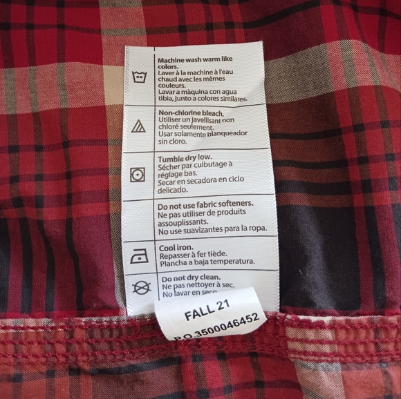 Carhartt Relaxed Fit Rugged Flex Red and Tan Plaid Shirt Mens XL - Picture 9 of 9